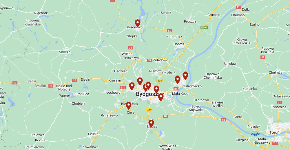 Nasze sekcje - mapa Google